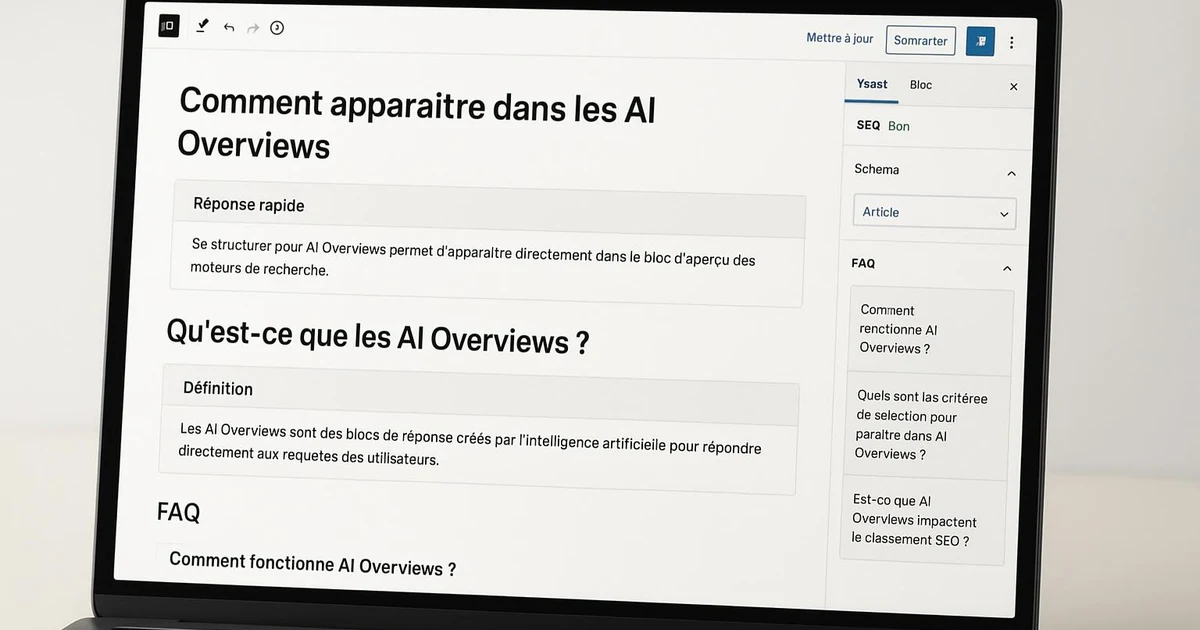 Comment apparaître dans les AI Overviews sur WordPress