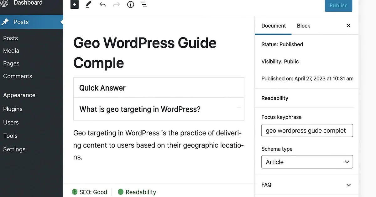 GEO WordPress : le guide complet pour être cité par l'IA