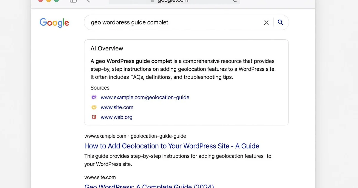 Méthodologie : GEO WordPress : le guide complet pour être cité par l'IA