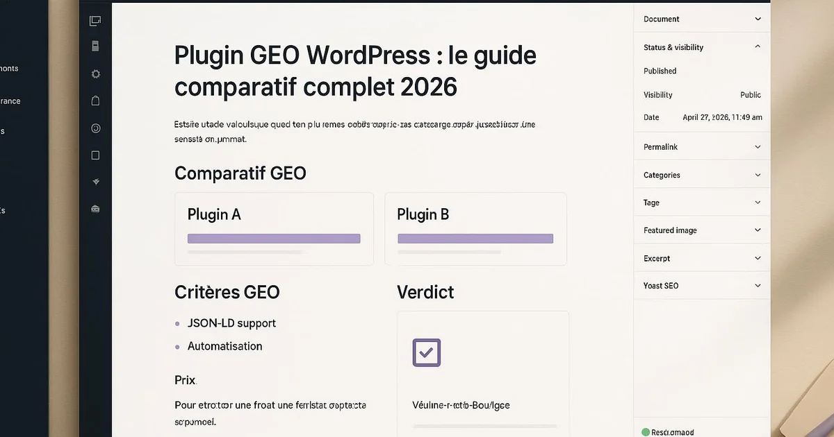 Plugin GEO WordPress : le guide comparatif complet 2026