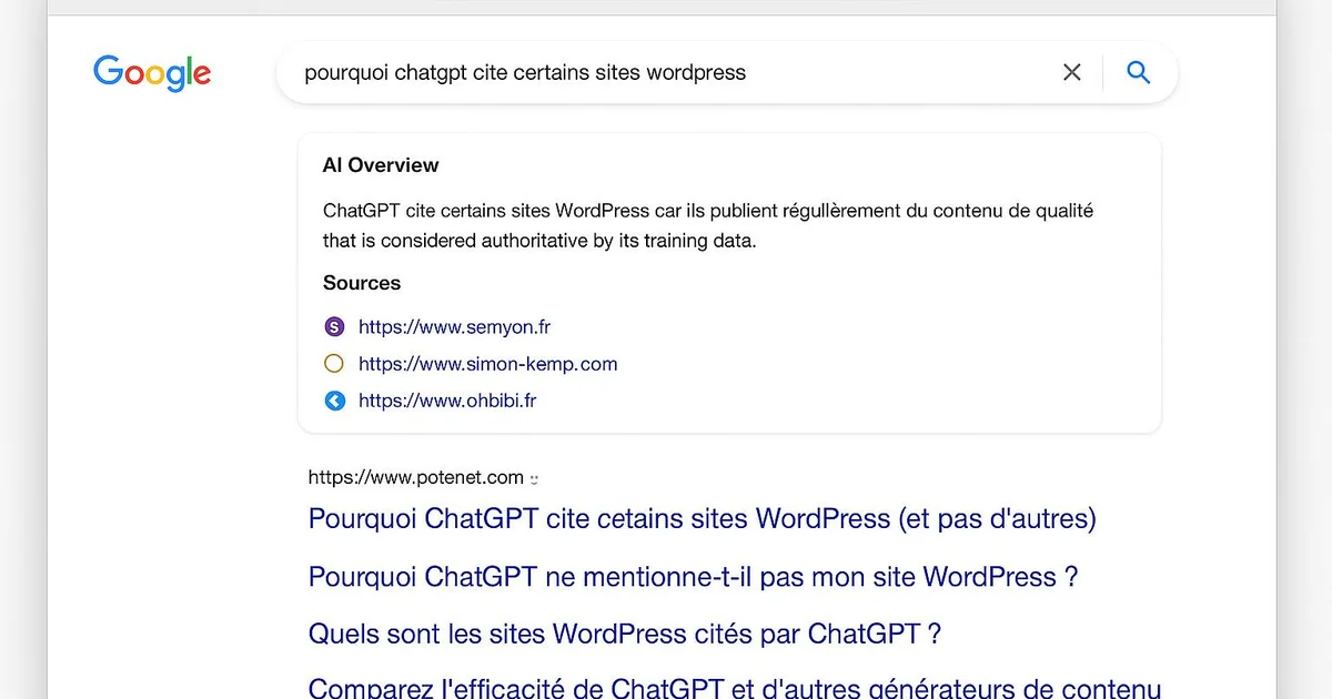 Pourquoi ChatGPT cite certains sites WordPress (et pas d'autres)