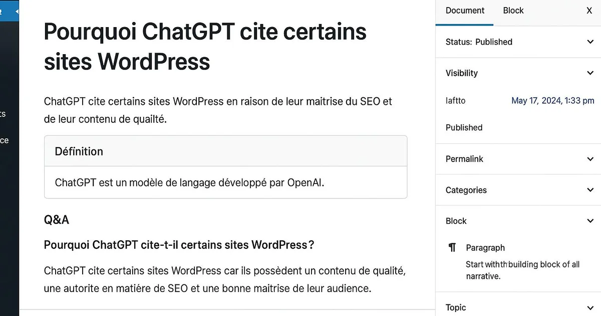 Méthodologie : Pourquoi ChatGPT cite certains sites WordPress (et pas d'autres)