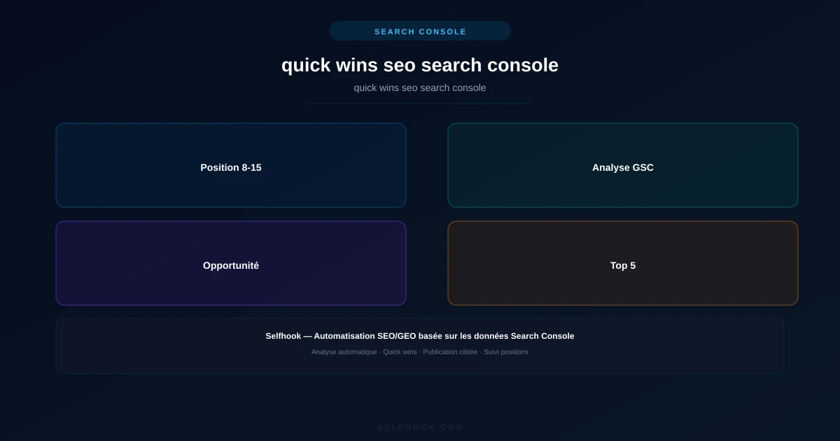 Quick wins SEO Search Console : booster vos positions 8-15